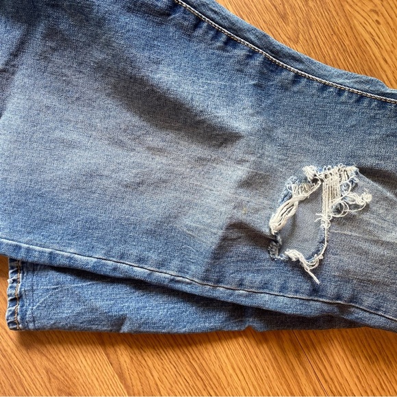 Missy Vintage America Blue Relaxed Jeans Distressed Button Fly Taper - Picture 5 of 8